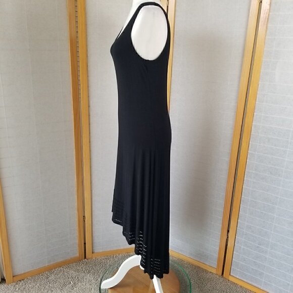 Spense Black Maxi Tank Dress Size Small Eyelet Trim - Picture 4 of 8